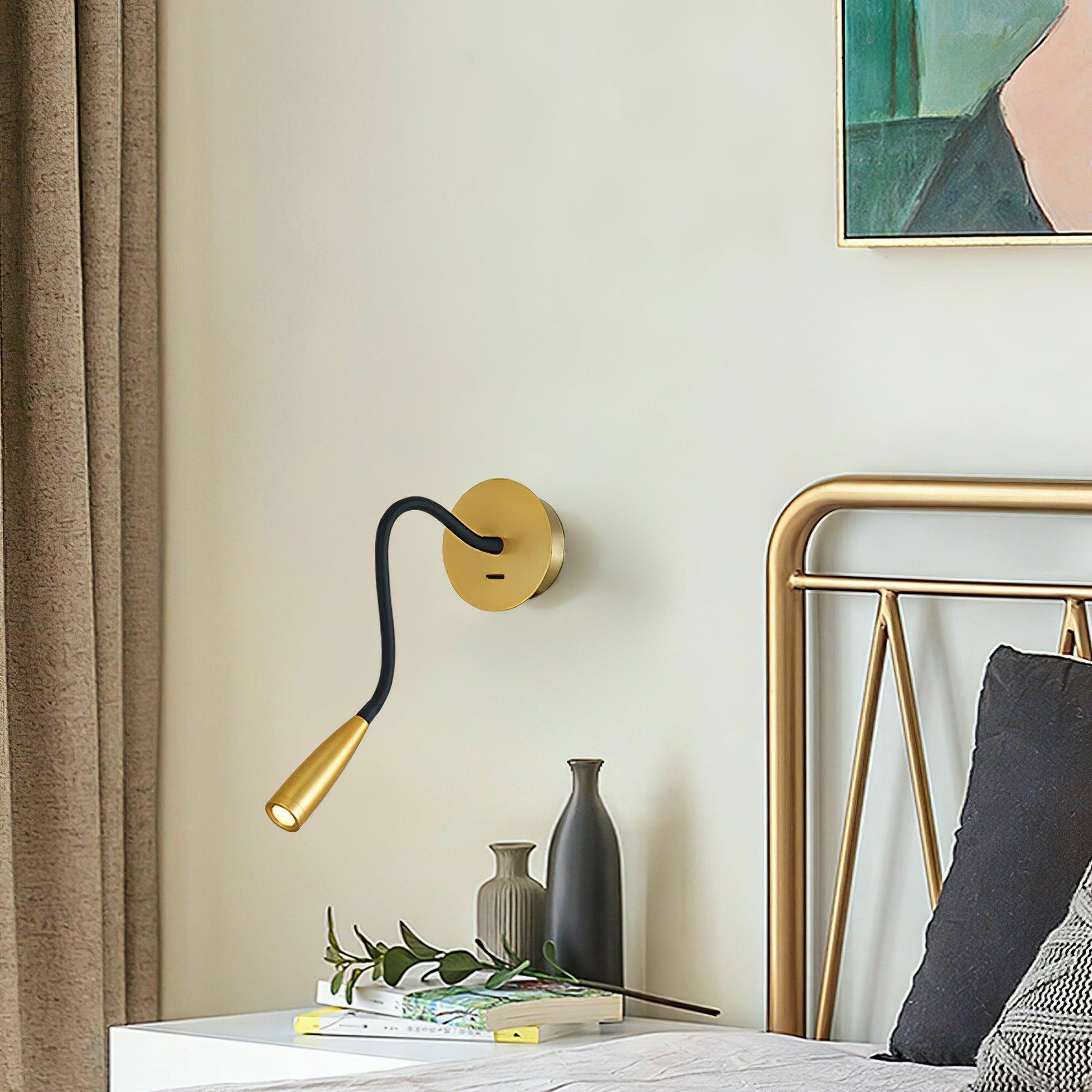 Flexi Hose Wall Light, Plug-In Wall Sconce, detail 3