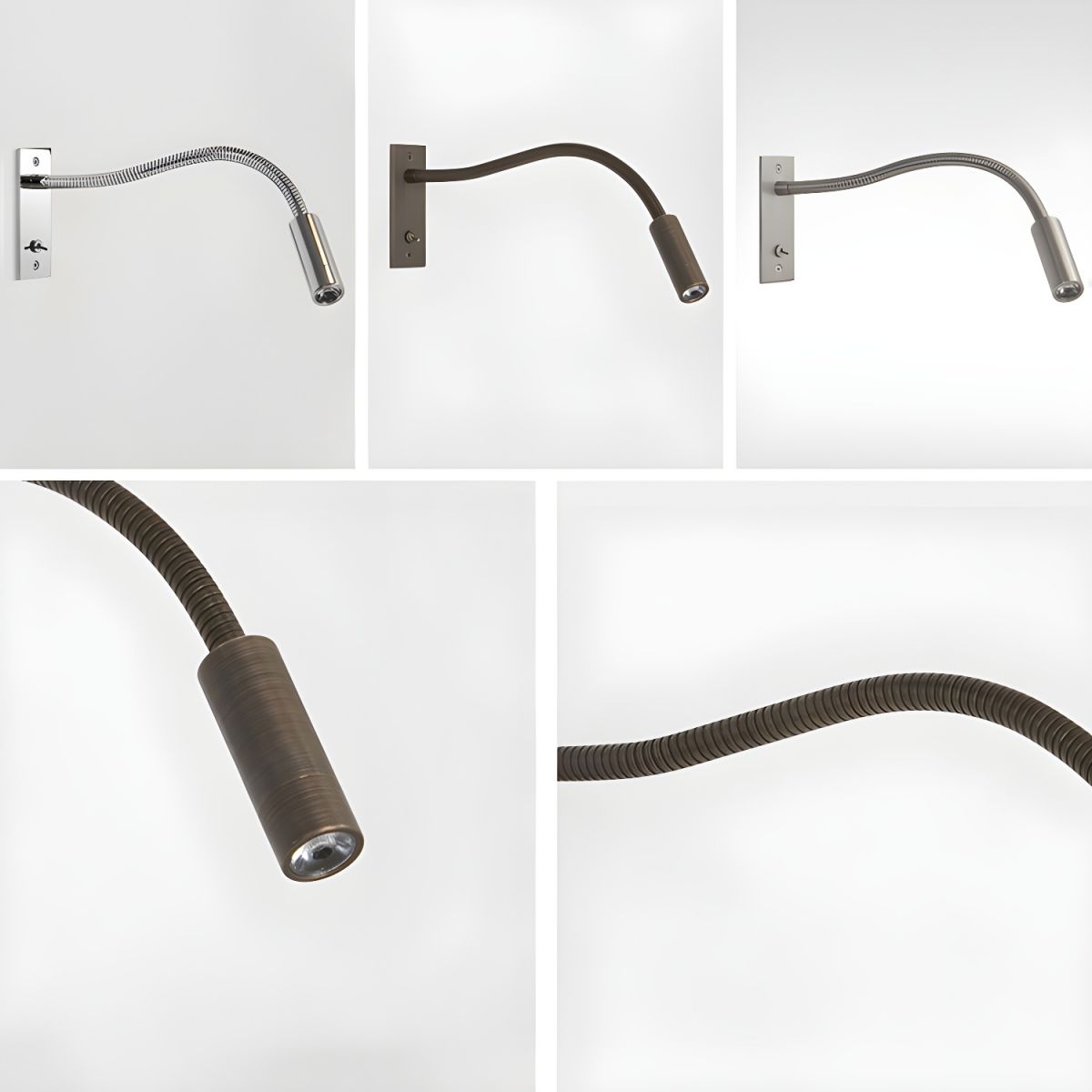 Flexible Gooseneck Wall Light, Hardwired Wall Sconce, detail 11