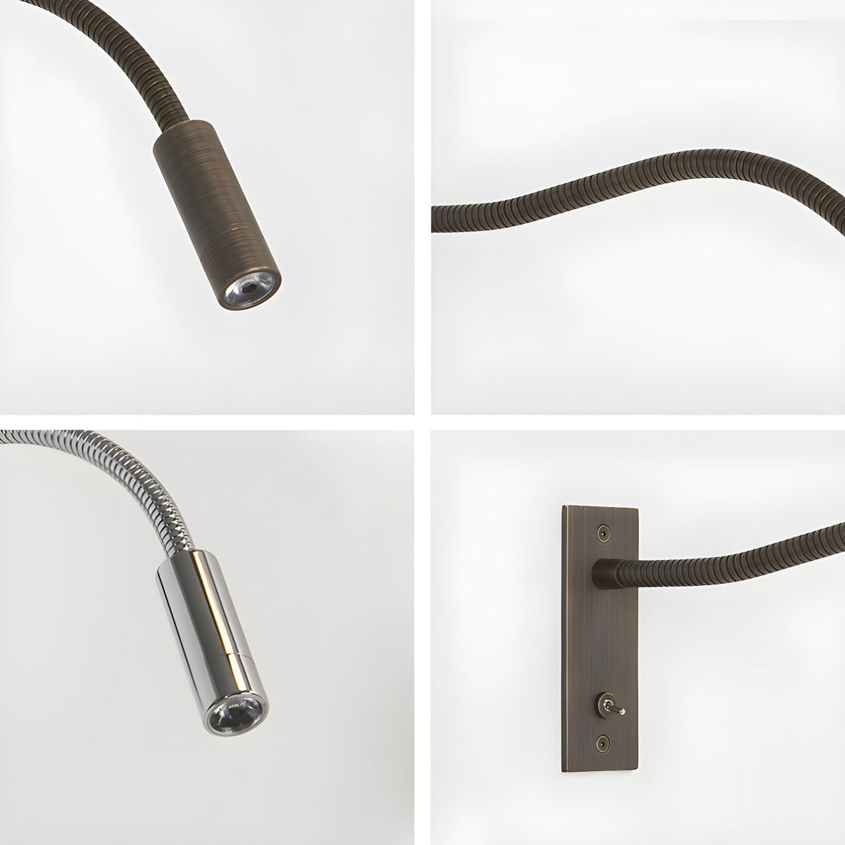 Flexible Gooseneck Wall Light, Hardwired Wall Sconce, detail 12