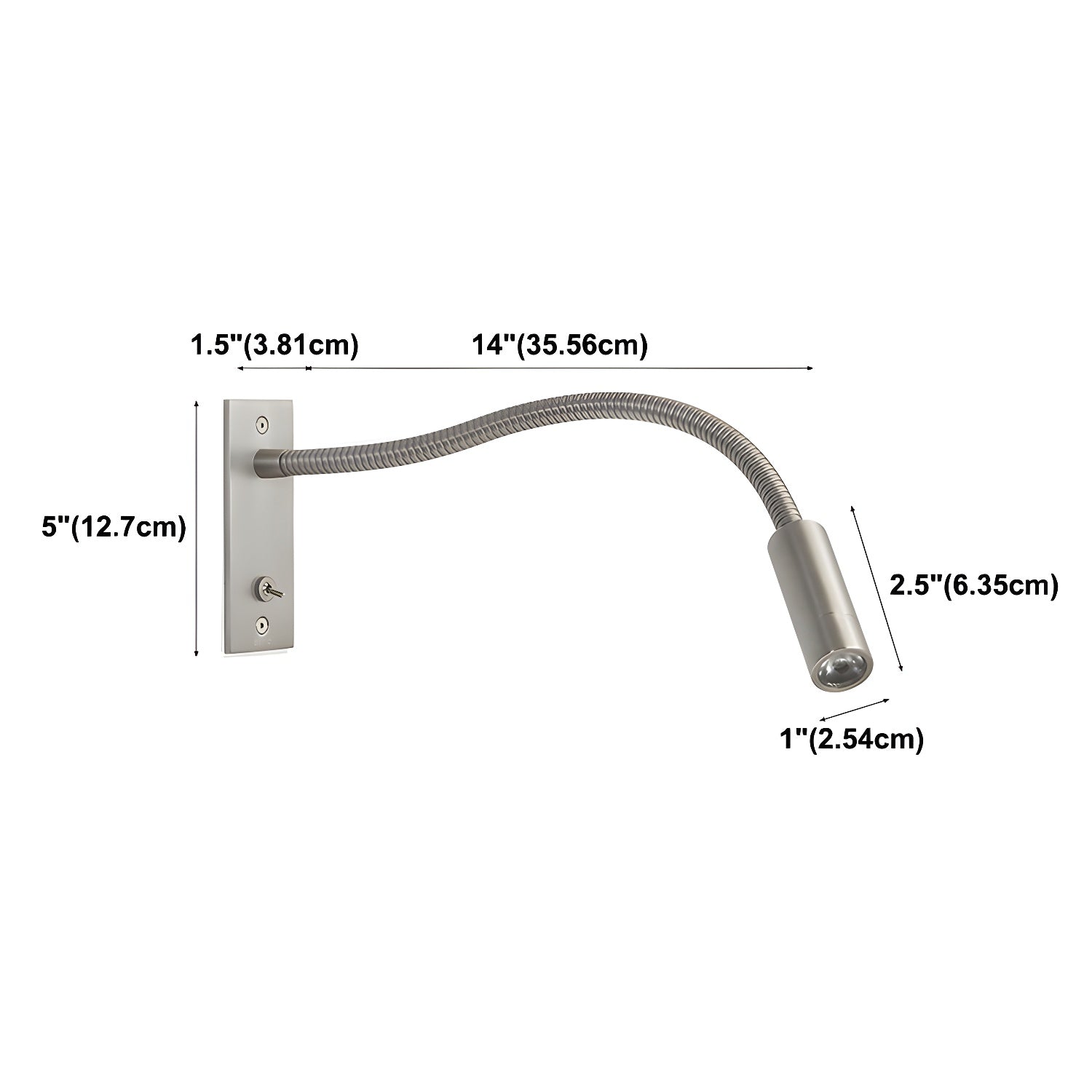 Flexible Gooseneck Wall Light, Hardwired Wall Sconce, detail 14