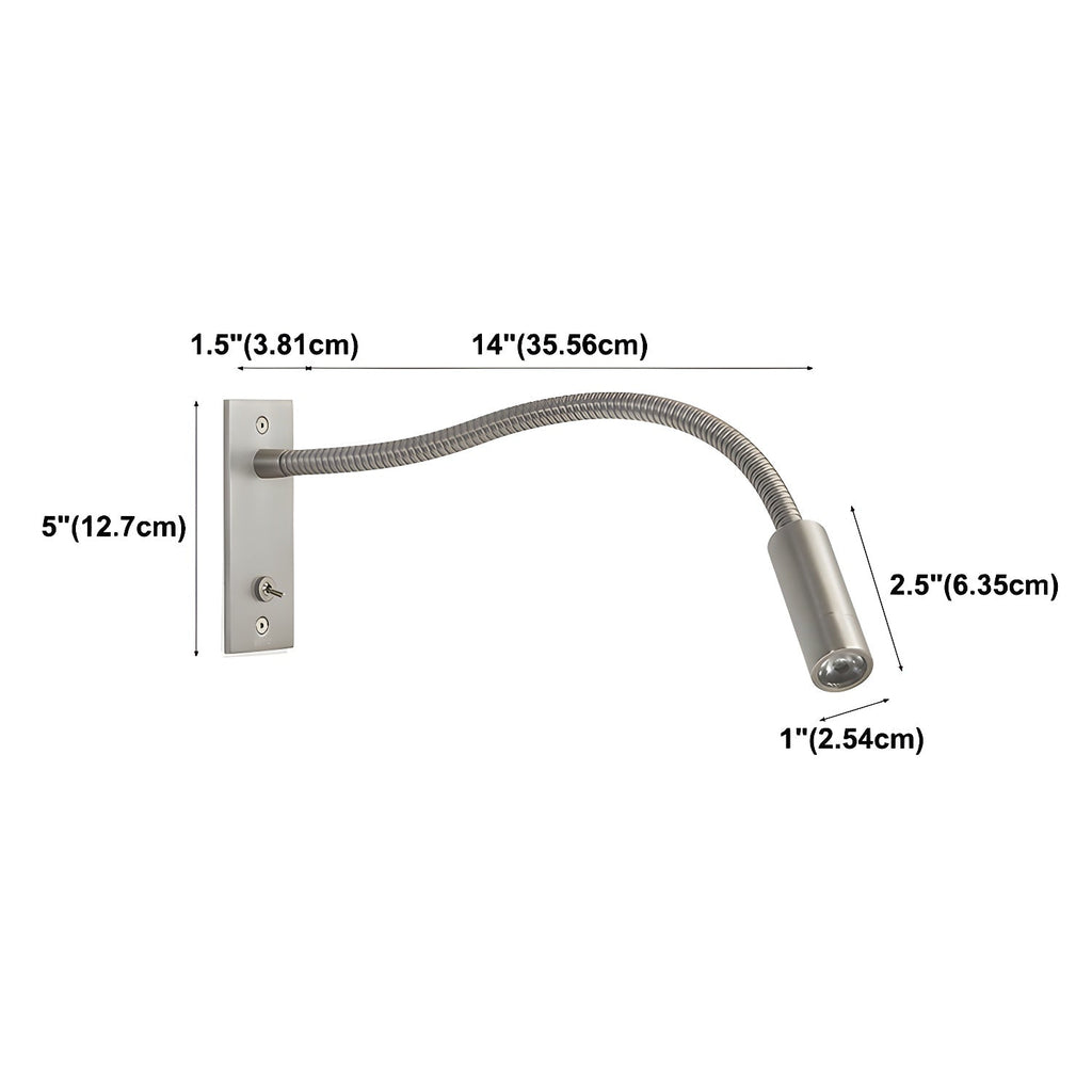Flexible Gooseneck Sconce Wall Light, Hardwired Wall Sconce, detail 12