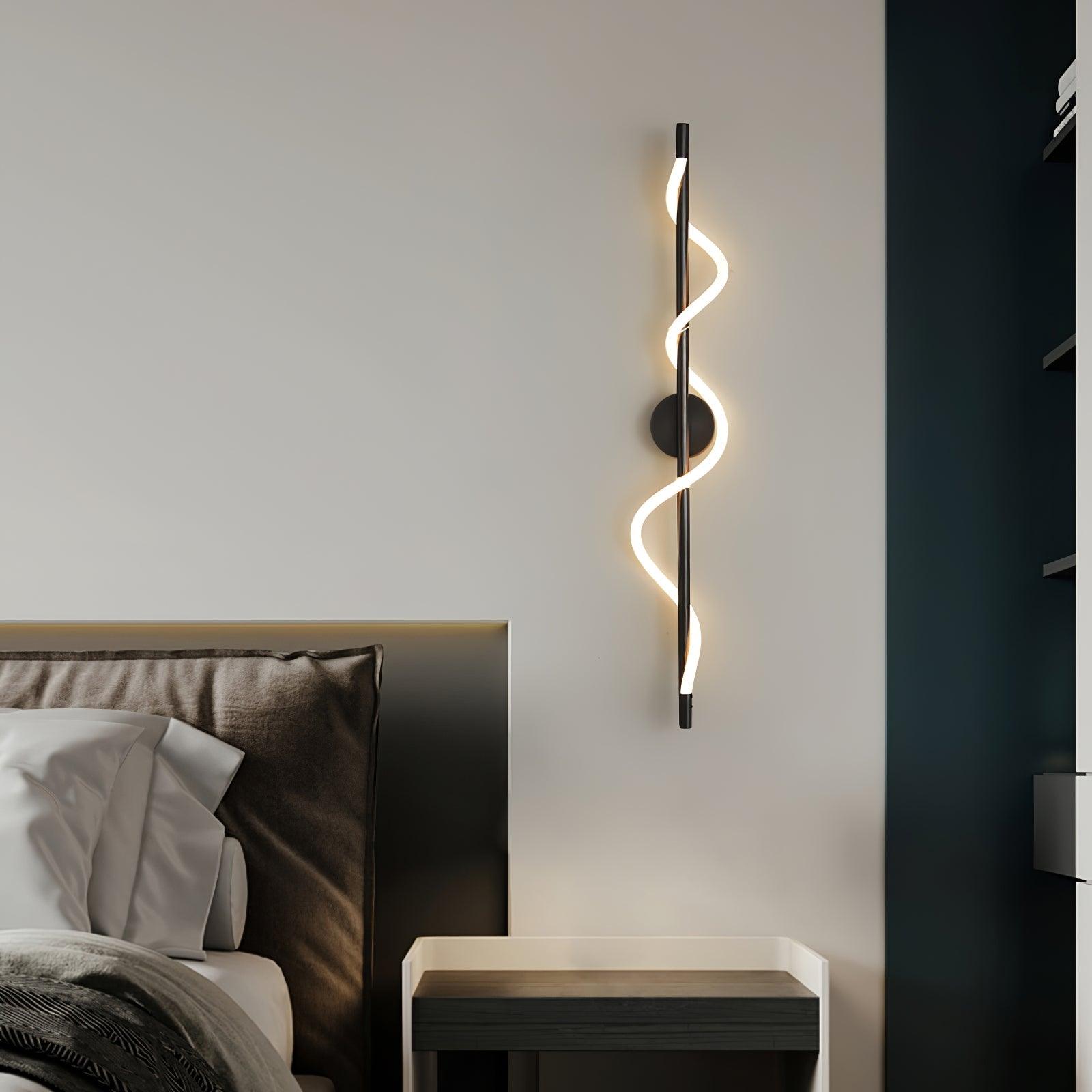 Flexible Linear Curve Wall Light, Hardwired Wall Sconce, detail 3
