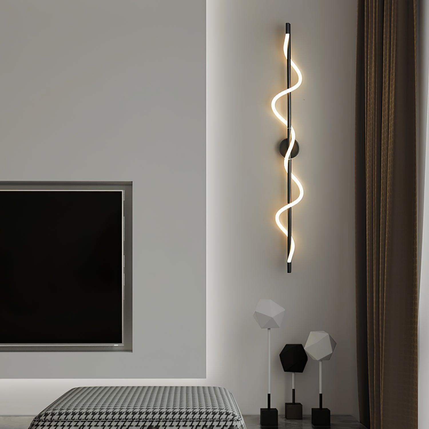 Flexible Linear Curve Wall Light, Hardwired Wall Sconce, detail 4
