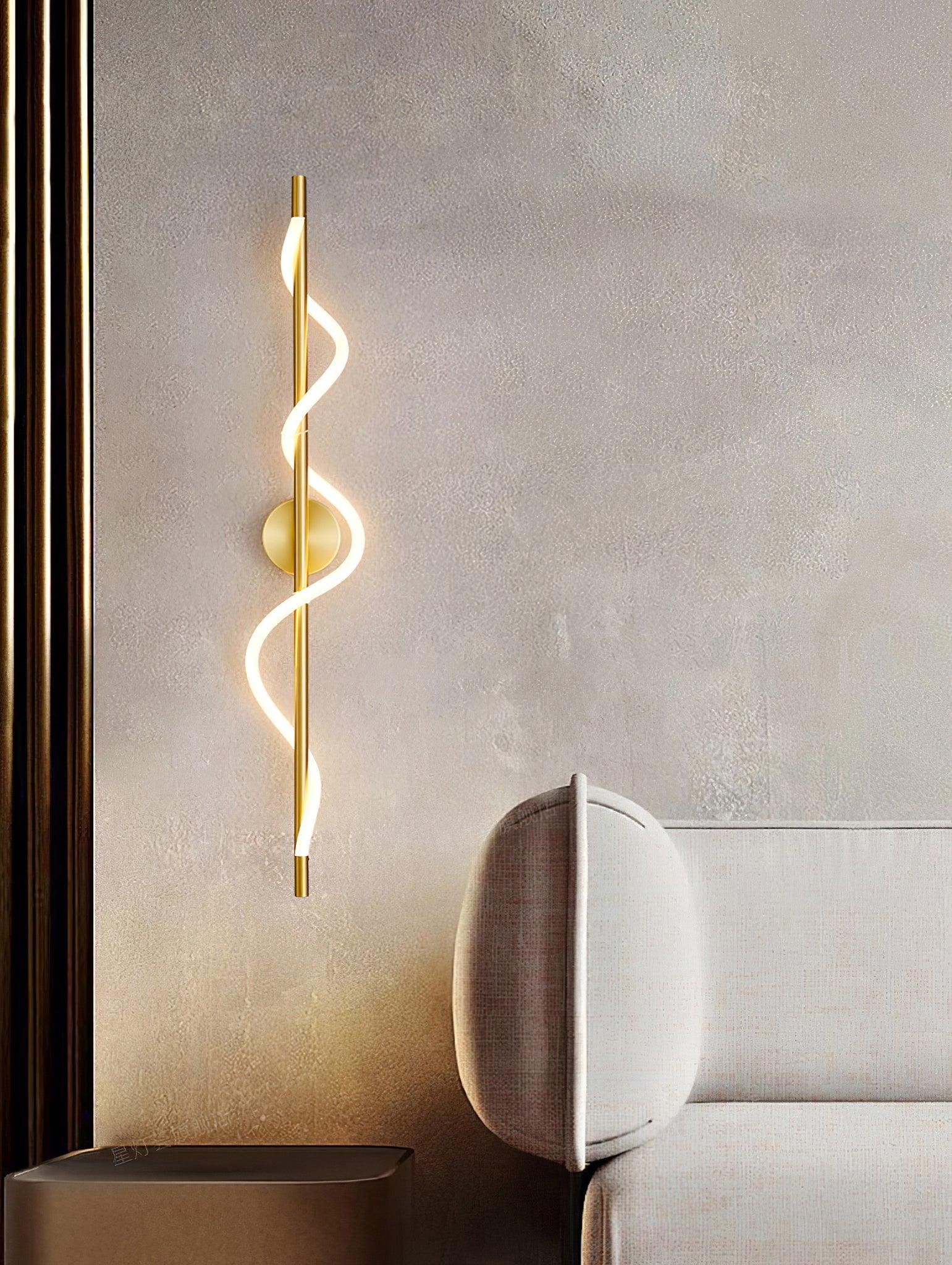 Flexible Linear Curve Wall Light, Hardwired Wall Sconce, detail 6