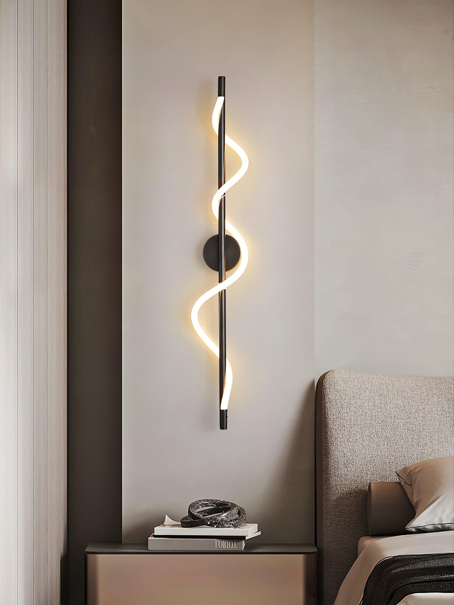 Flexible Linear Curve Wall Light, Hardwired Wall Sconce, detail 7