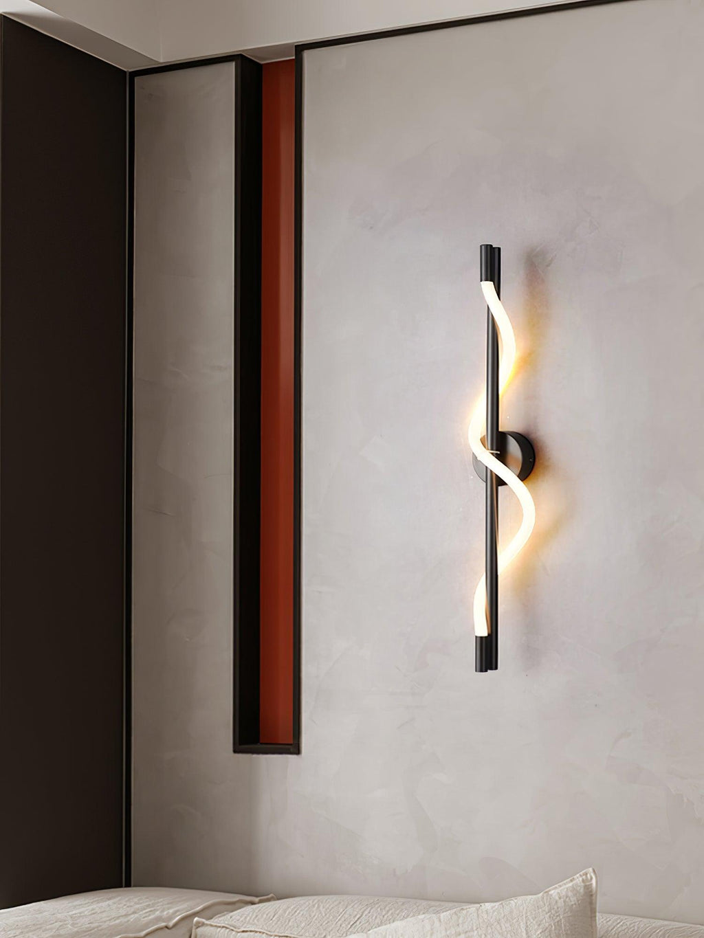 Flexible Linear Curve Wall Light, Hardwired Wall Sconce, detail 8