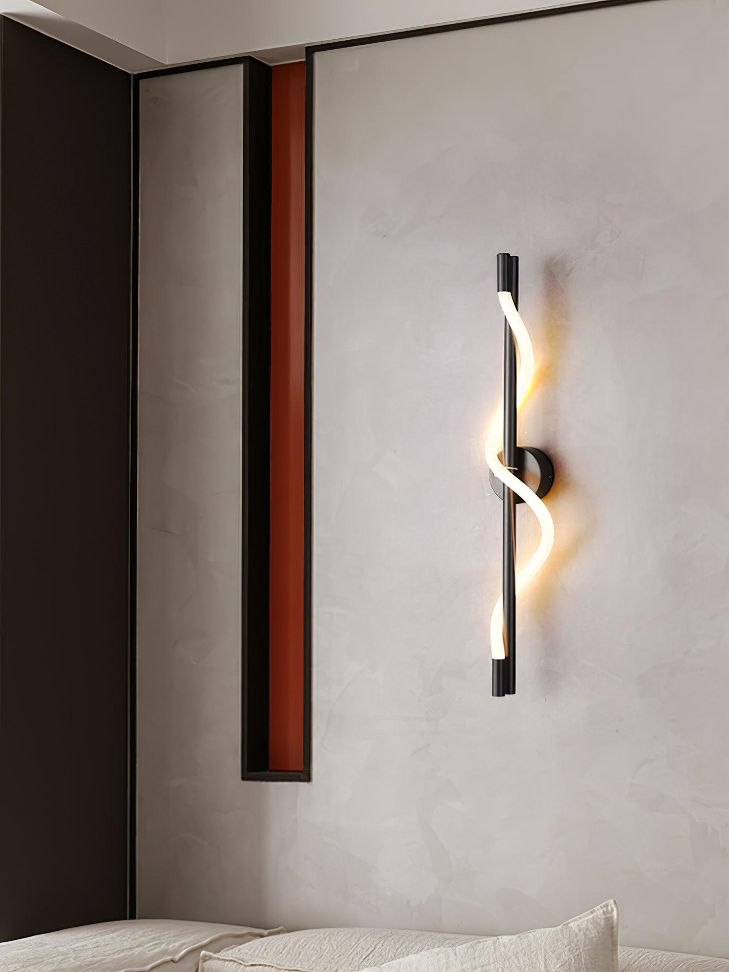Flexible Linear Curve Wall Light, Hardwired Wall Sconce, detail 8