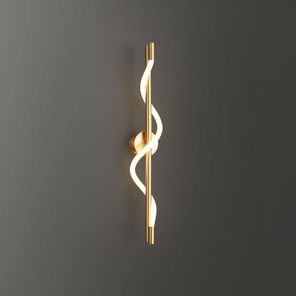 Flexible Linear Curve Wall Light, Hardwired Wall Sconce, Rope, W 25cm x H 60cm