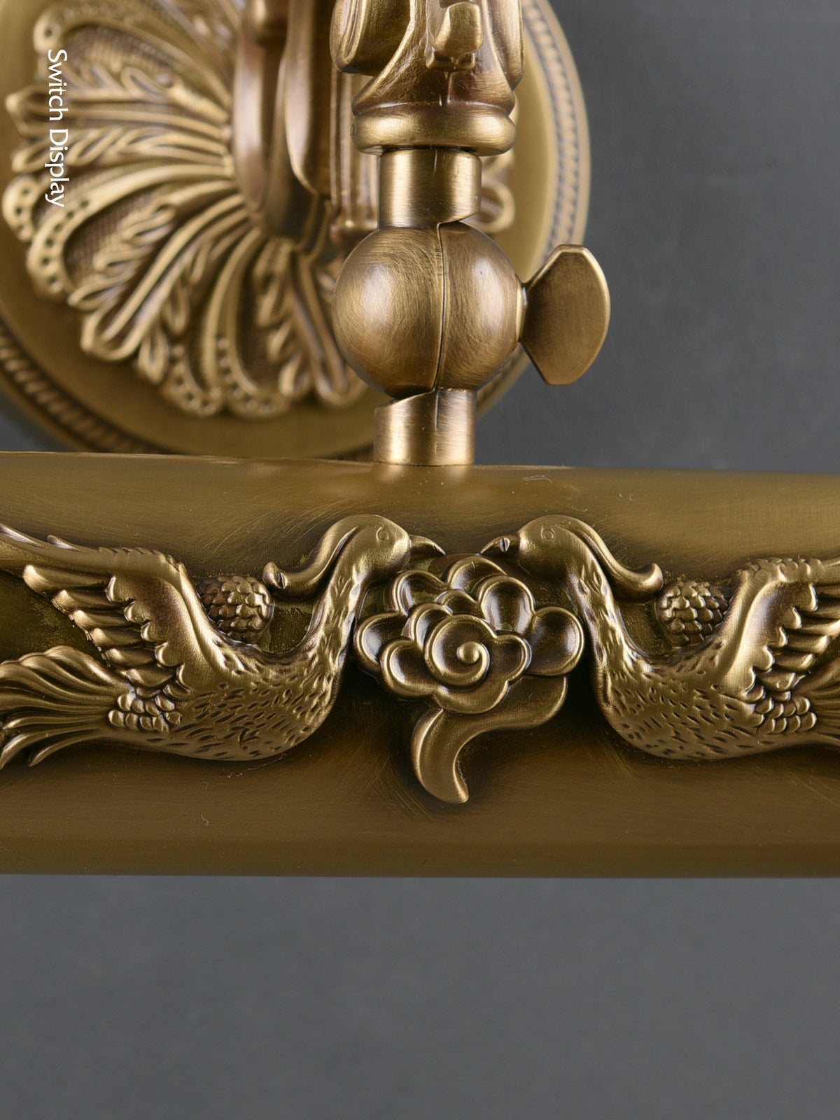 Florence Brass Wall Light, Hardwired Wall Sconce, detail 9
