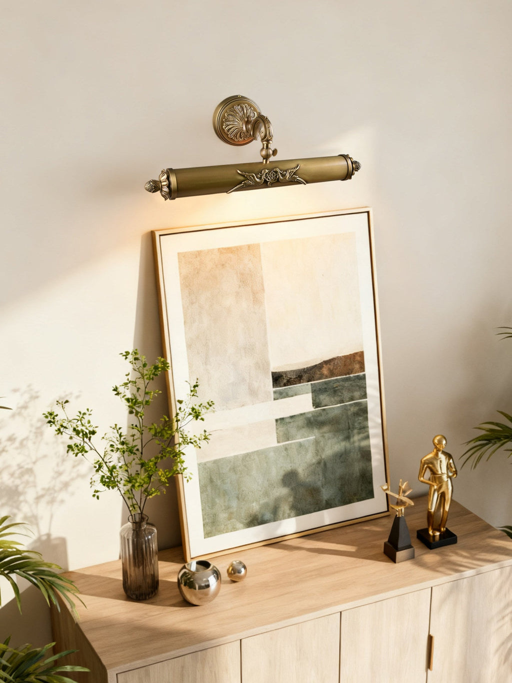 Florence Brass Wall Light, Hardwired Wall Sconce, detail 11