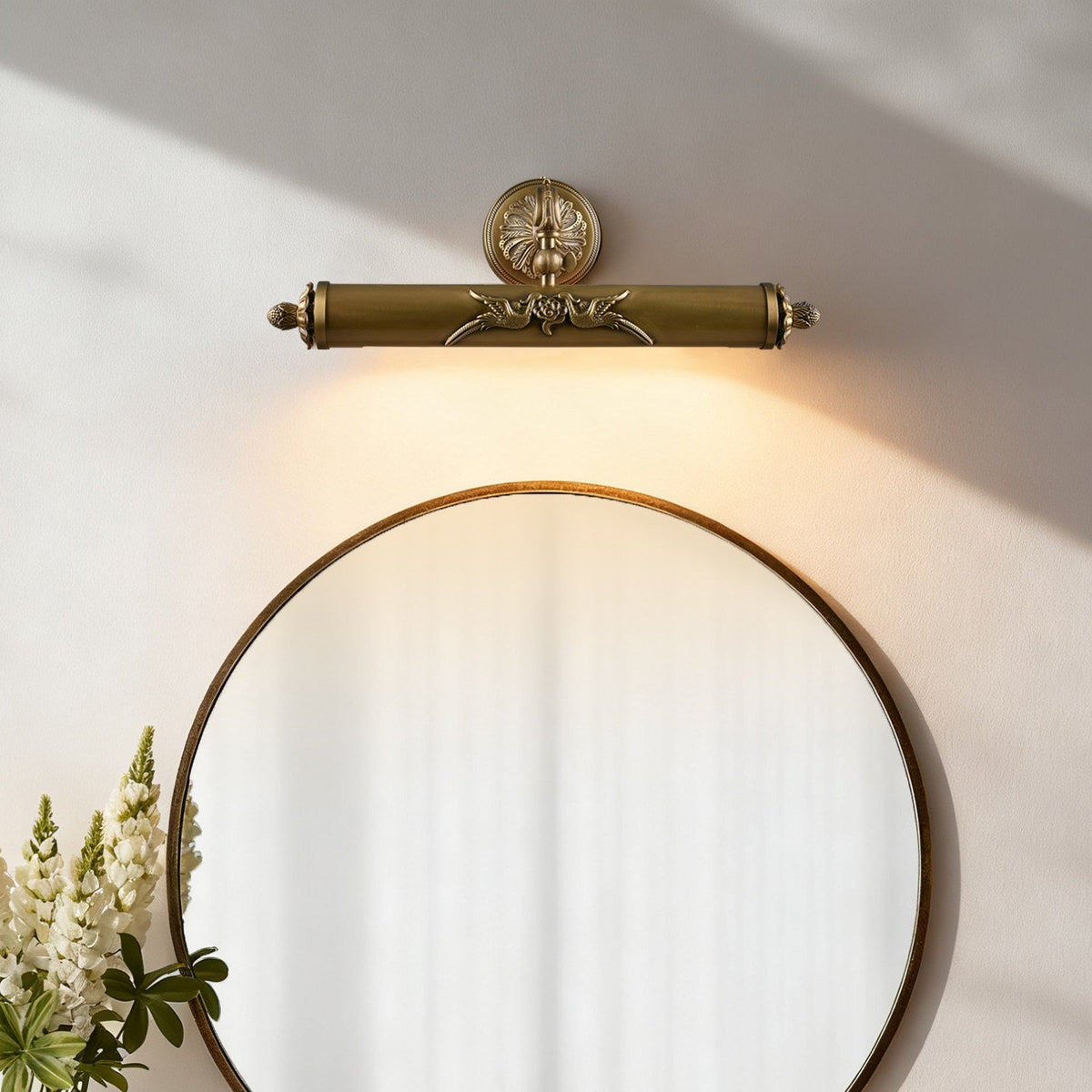 Florence Brass Wall Light, Hardwired Wall Sconce, detail 12