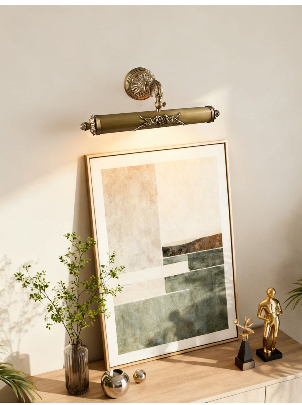Florence Brass Wall Light, Hardwired Wall Sconce, detail 5