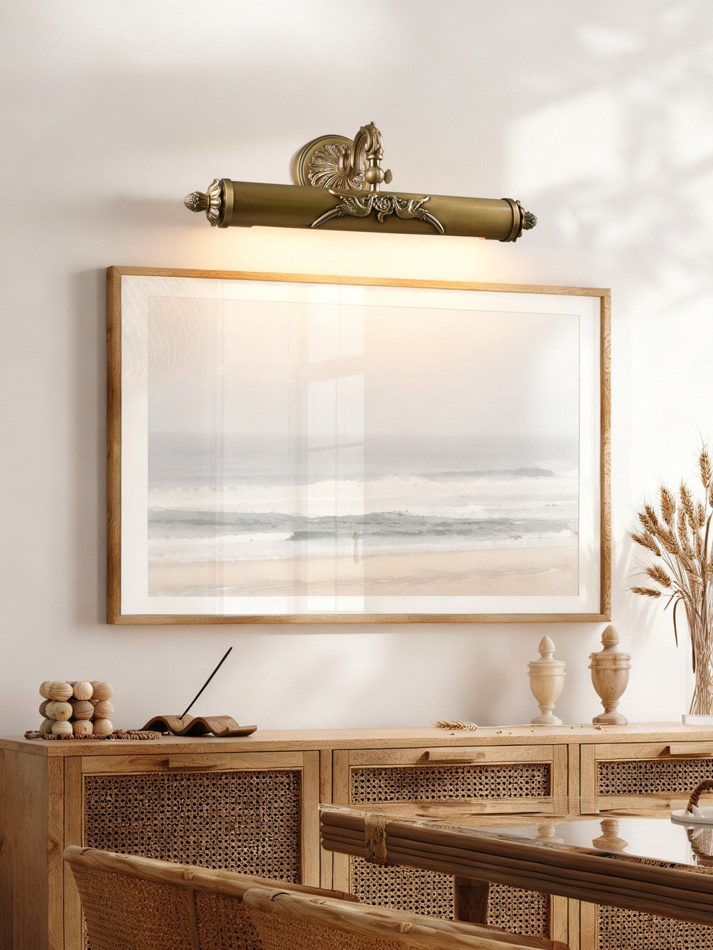 Florence Brass Wall Light, Hardwired Wall Sconce, detail 8