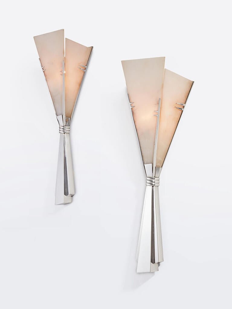Florent Alabaster Fan Wall Light, Hardwired Wall Sconce, detail 8