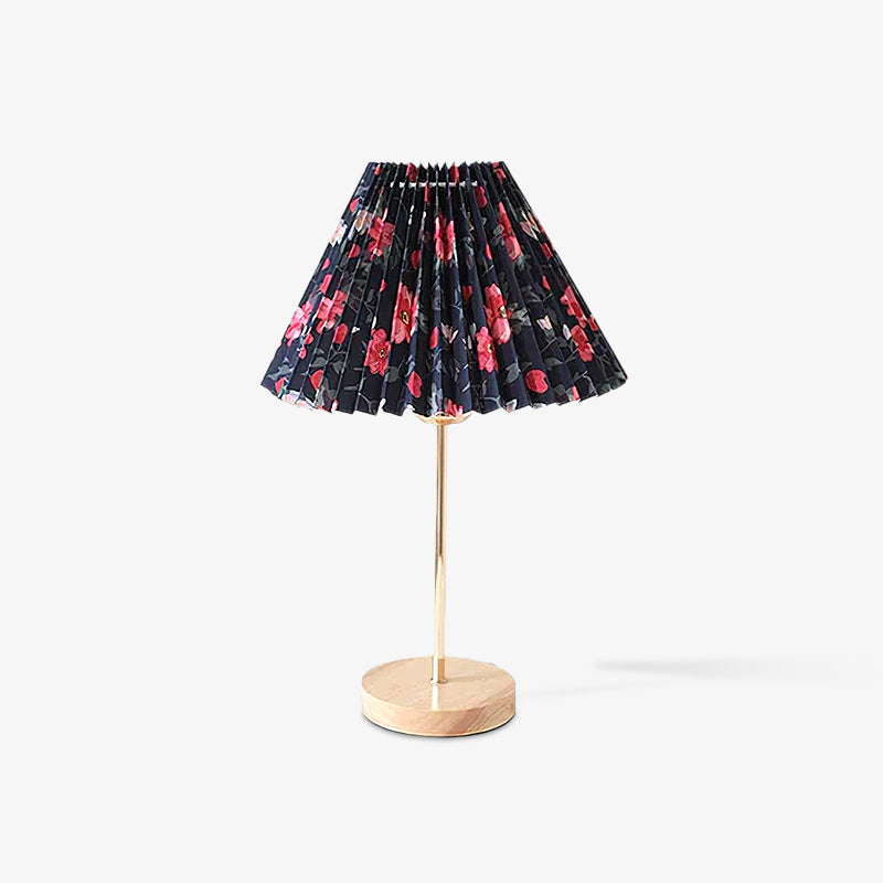 Flores Table Light, Bedside Table Lamp, Fabric, ∅ 11″ x H 16.1″