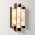 Folded Alabaster Panel Wall Light, Hardwired Wall Sconce, Metal, Dia 20cm x H 54cm