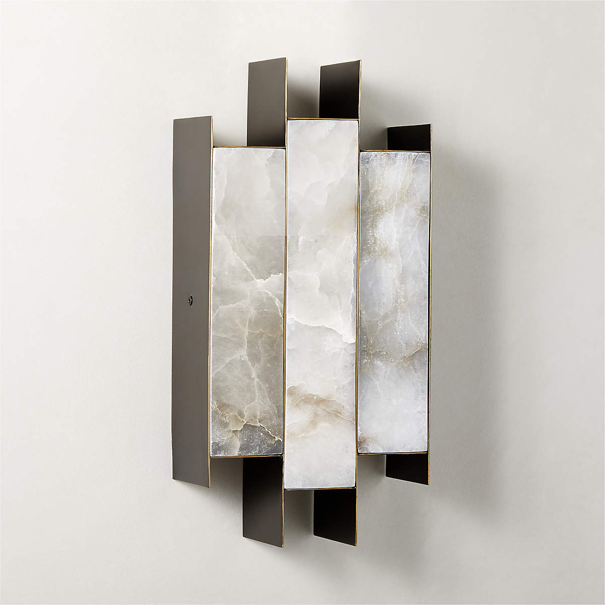 Folded Alabaster Panel Wall Light, Hardwired Wall Sconce, detail 6