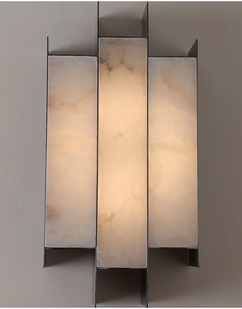 Folded Alabaster Panel Wall Light, Hardwired Wall Sconce, detail 12