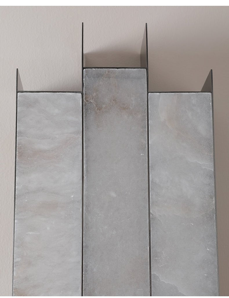 Folded Alabaster Panel Wall Light, Hardwired Wall Sconce, detail 13