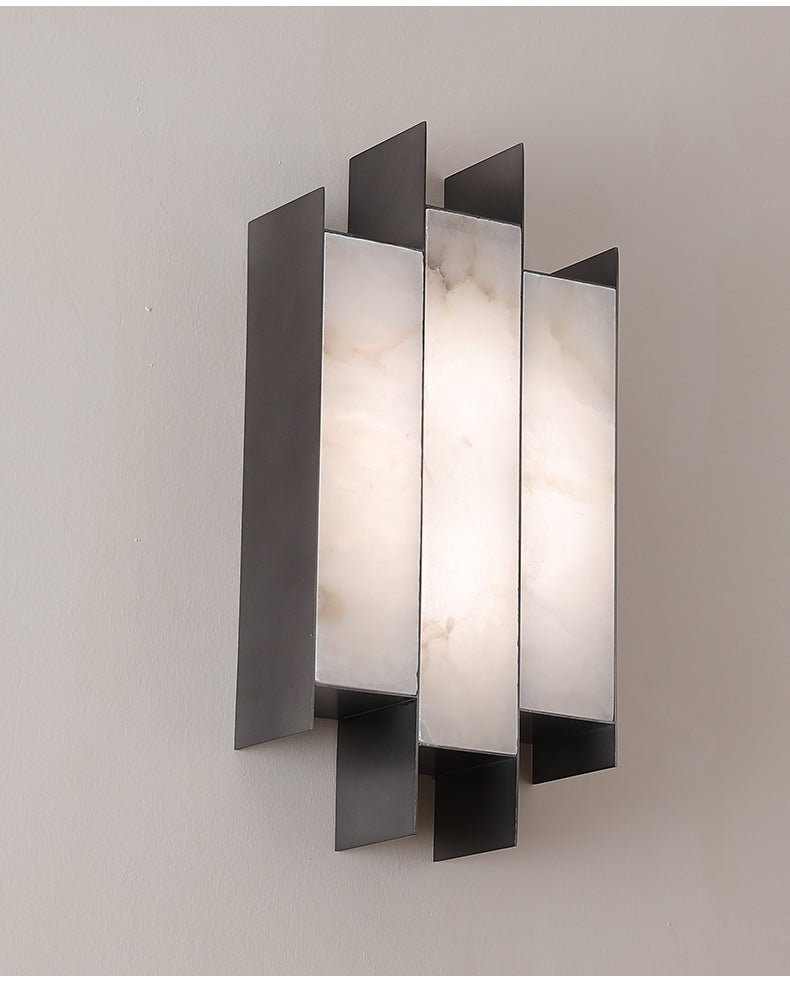 Folded Alabaster Panel Wall Light, Hardwired Wall Sconce, detail 16