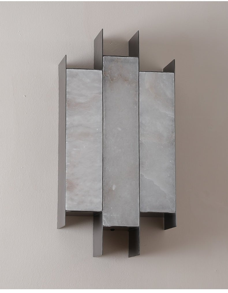 Folded Alabaster Panel Wall Light, Hardwired Wall Sconce, detail 18