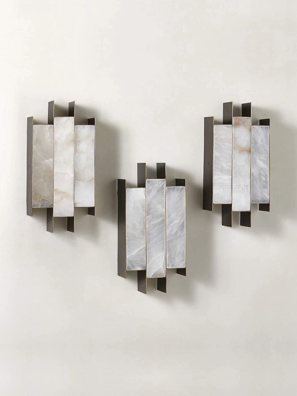 Folded Alabaster Panel Wall Light, Hardwired Wall Sconce, detail 19