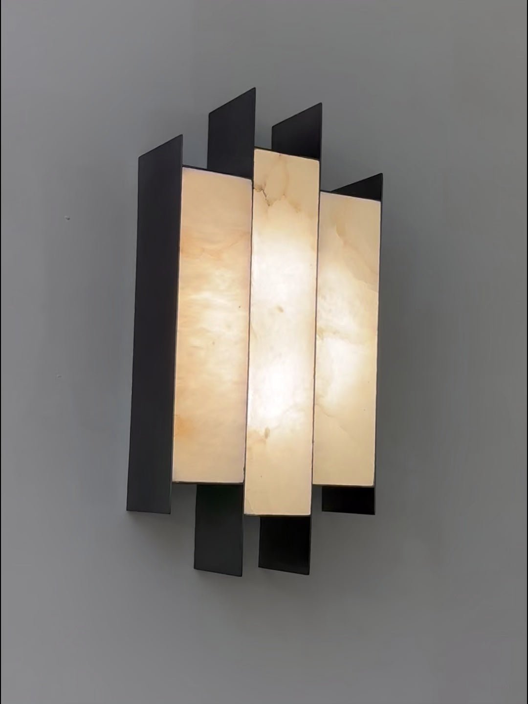 Folded Alabaster Panel Wall Light, Hardwired Wall Sconce, detail 20