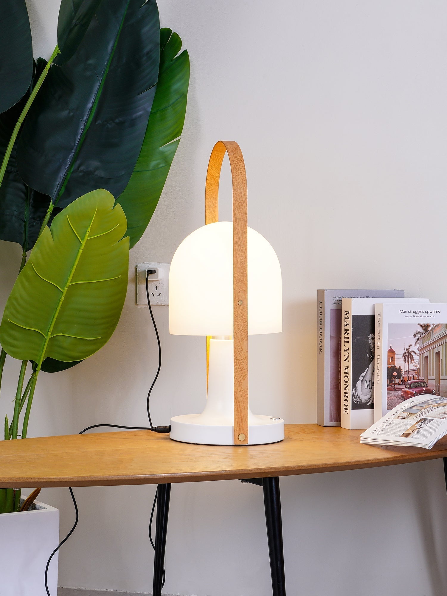 Portable Glass Charging Table Light, Bedside Table Lamp, detail 14