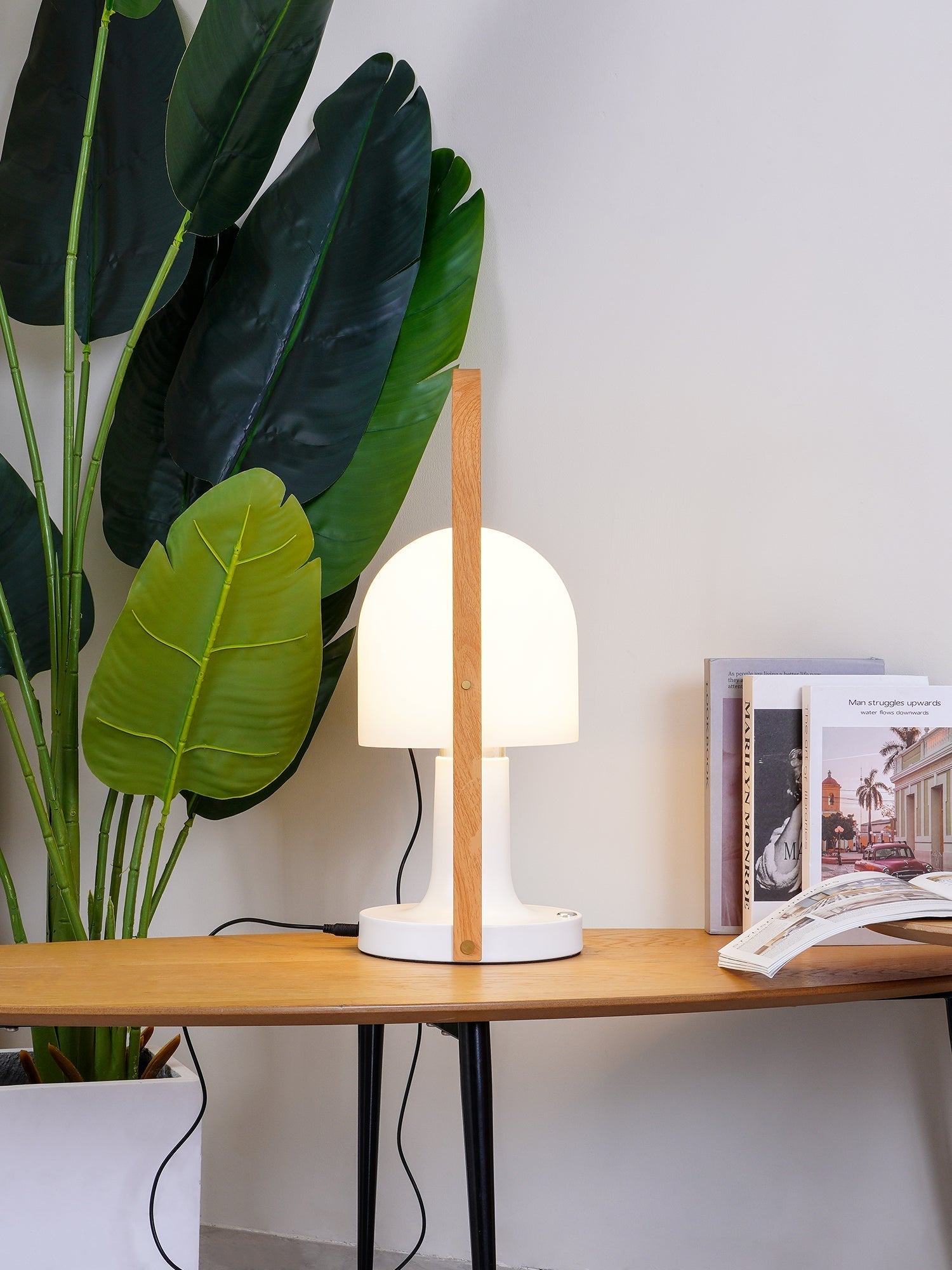 Portable Glass Charging Table Light, Bedside Table Lamp, detail 12