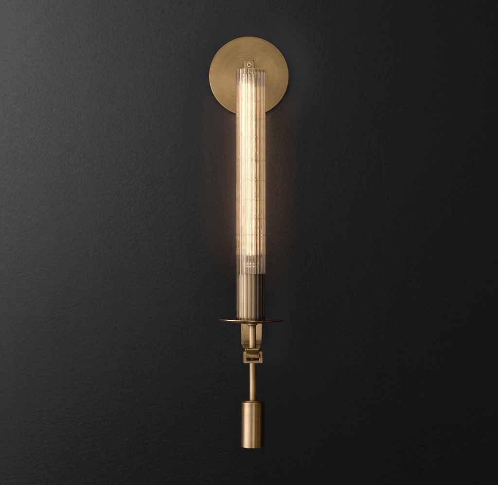 French Classicism Wall Light - Dia 22cm x H 71cm Set of 2 Brass, Hardwired Wall Sconce, detail 9