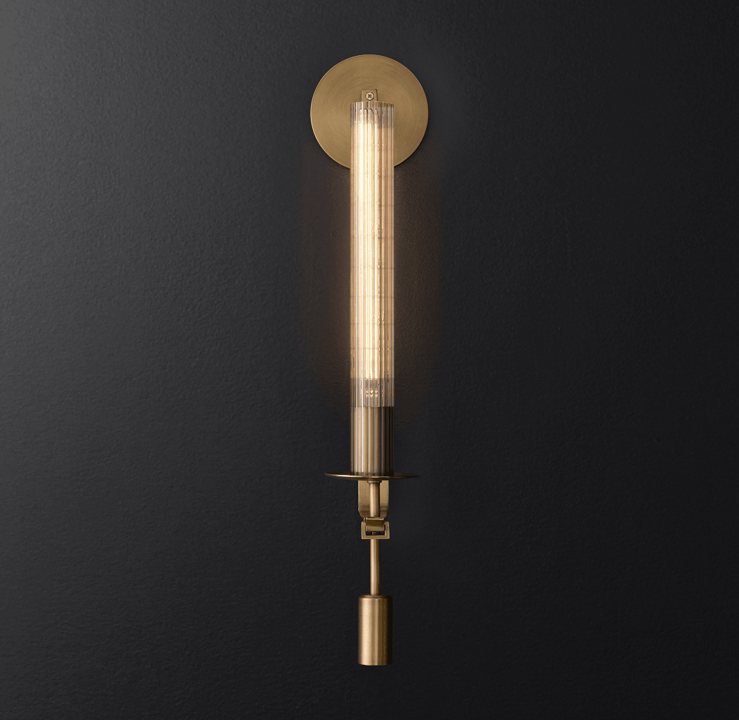 French Classicism Wall Light - Dia 22cm x H 71cm Set of 2 Brass, Hardwired Wall Sconce, detail 9
