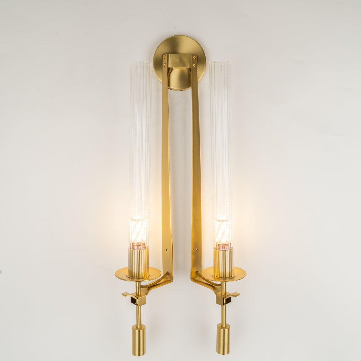 French Classicism Wall Light - Dia 12cm x H 71cm Brass, Hardwired Wall Sconce, detail 3