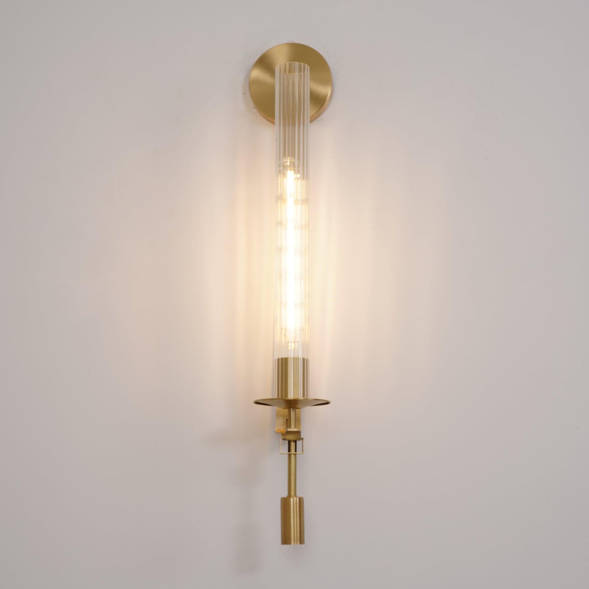 French Classicism Wall Light - Dia 12cm x H 71cm Brass, Hardwired Wall Sconce, detail 5