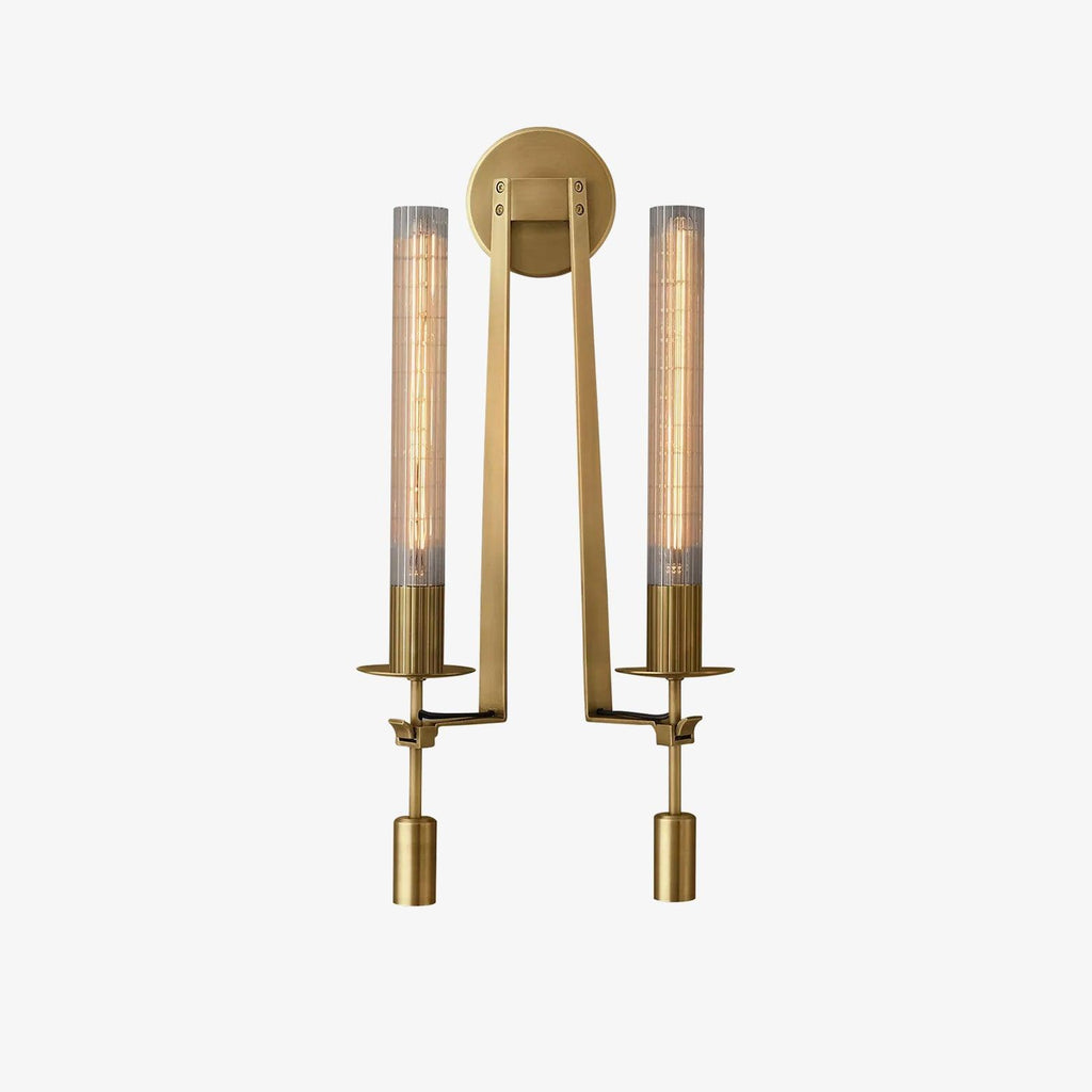 French Classicism Wall Light - Dia 12cm x H 71cm Brass, Hardwired Wall Sconce, detail 9