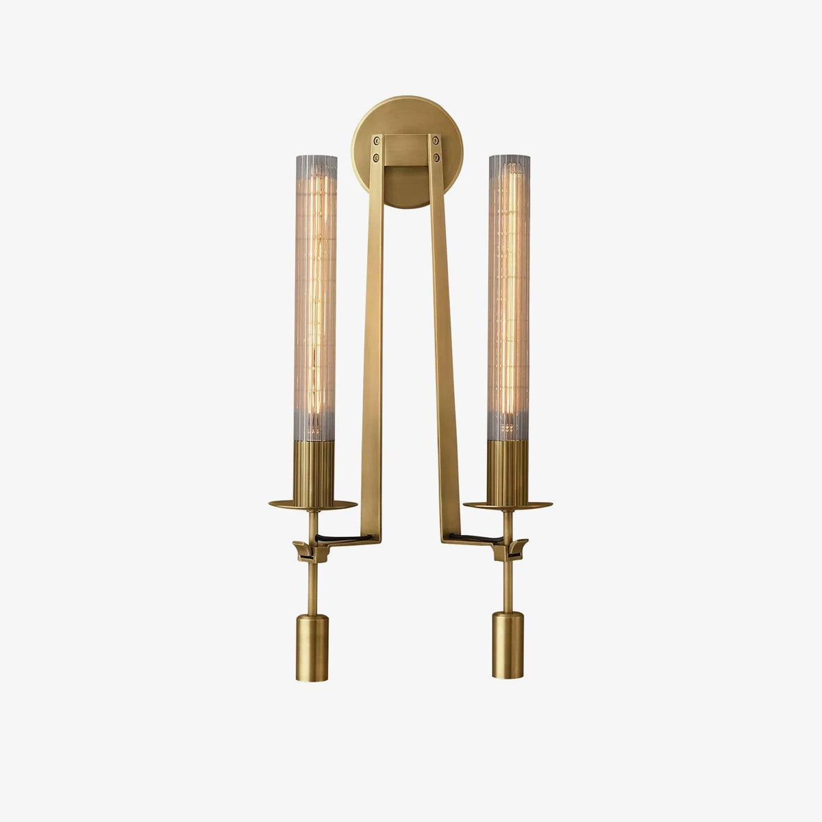 French Classicism Wall Light - Dia 12cm x H 71cm Brass, Hardwired Wall Sconce, detail 9