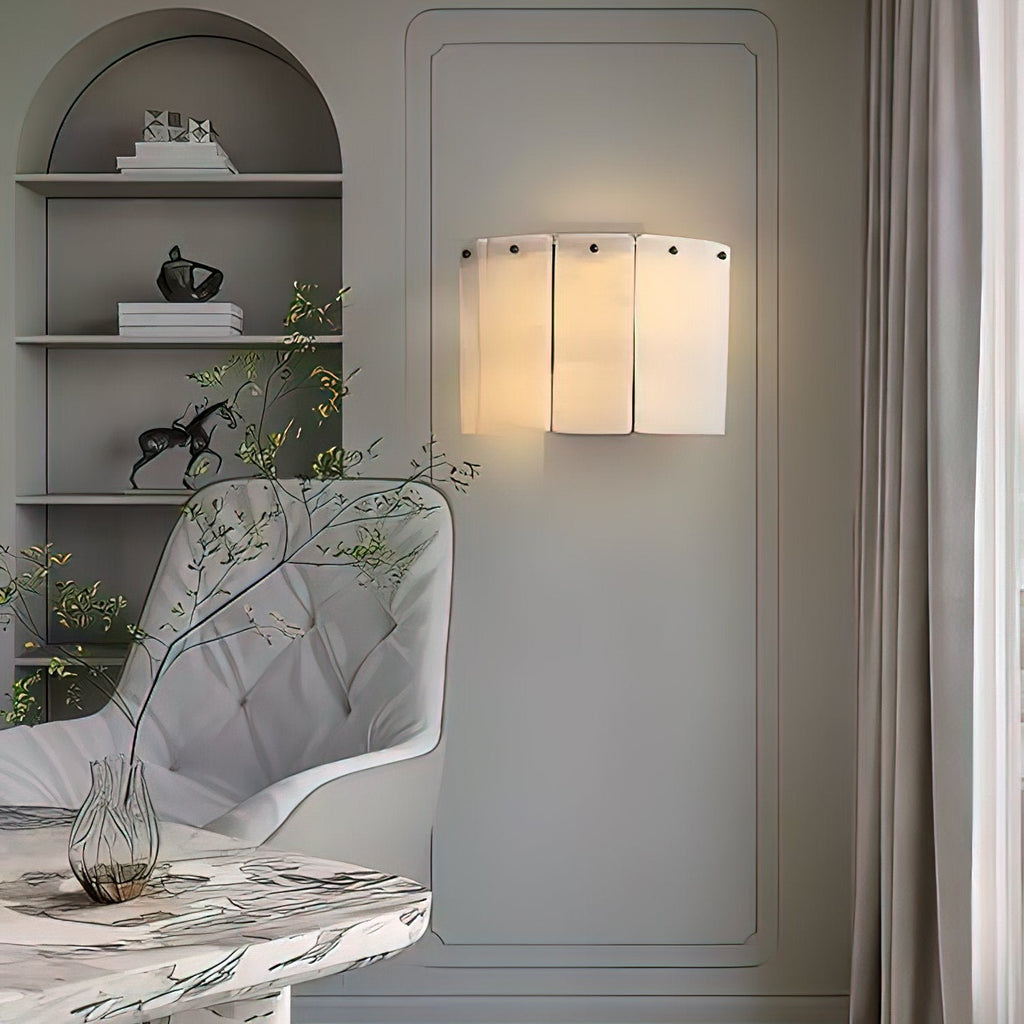 Fractured Alabaster Wall Light - Dia 16cm x W 26cm x H 20cm Metal, Hardwired Wall Sconce, detail 8