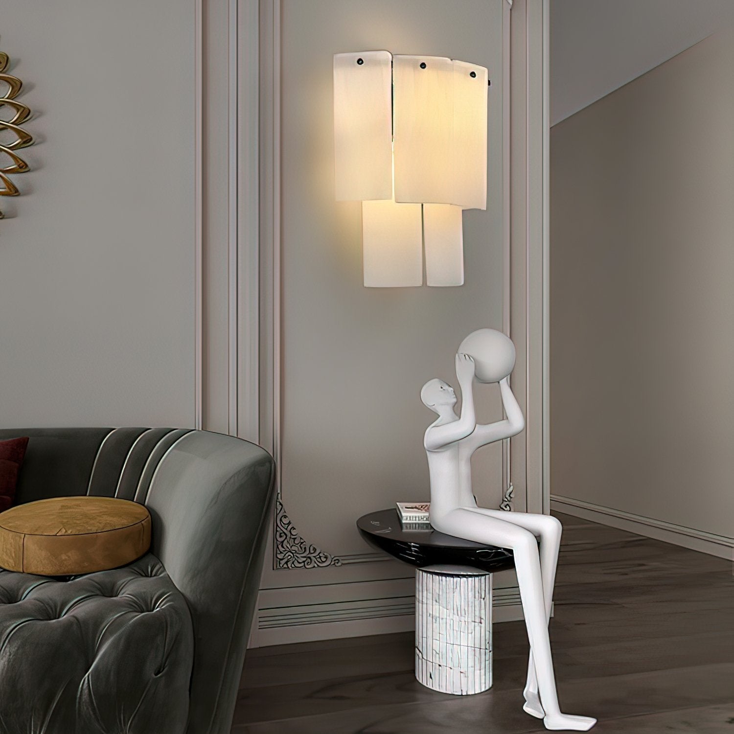 Fractured Alabaster Wall Light - Wall Lamp, Hardwired Wall Sconce, detail 14