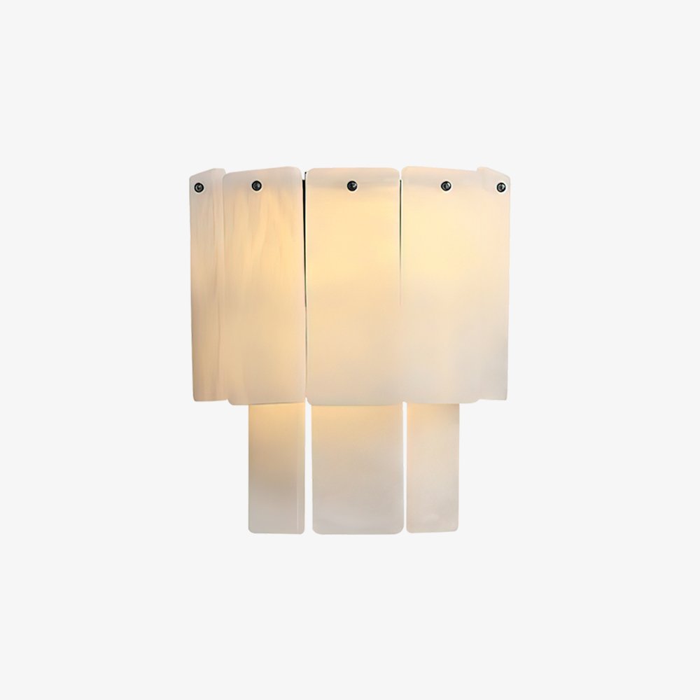 Fractured Alabaster Wall Light - Dia 16cm x W 26cm x H 20cm Metal, Hardwired Wall Sconce, detail 15
