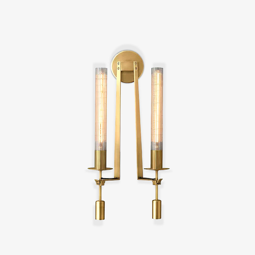 French Classicism Wall Light - Dia 12cm x H 71cm Brass, Hardwired Wall Sconce, detail 2