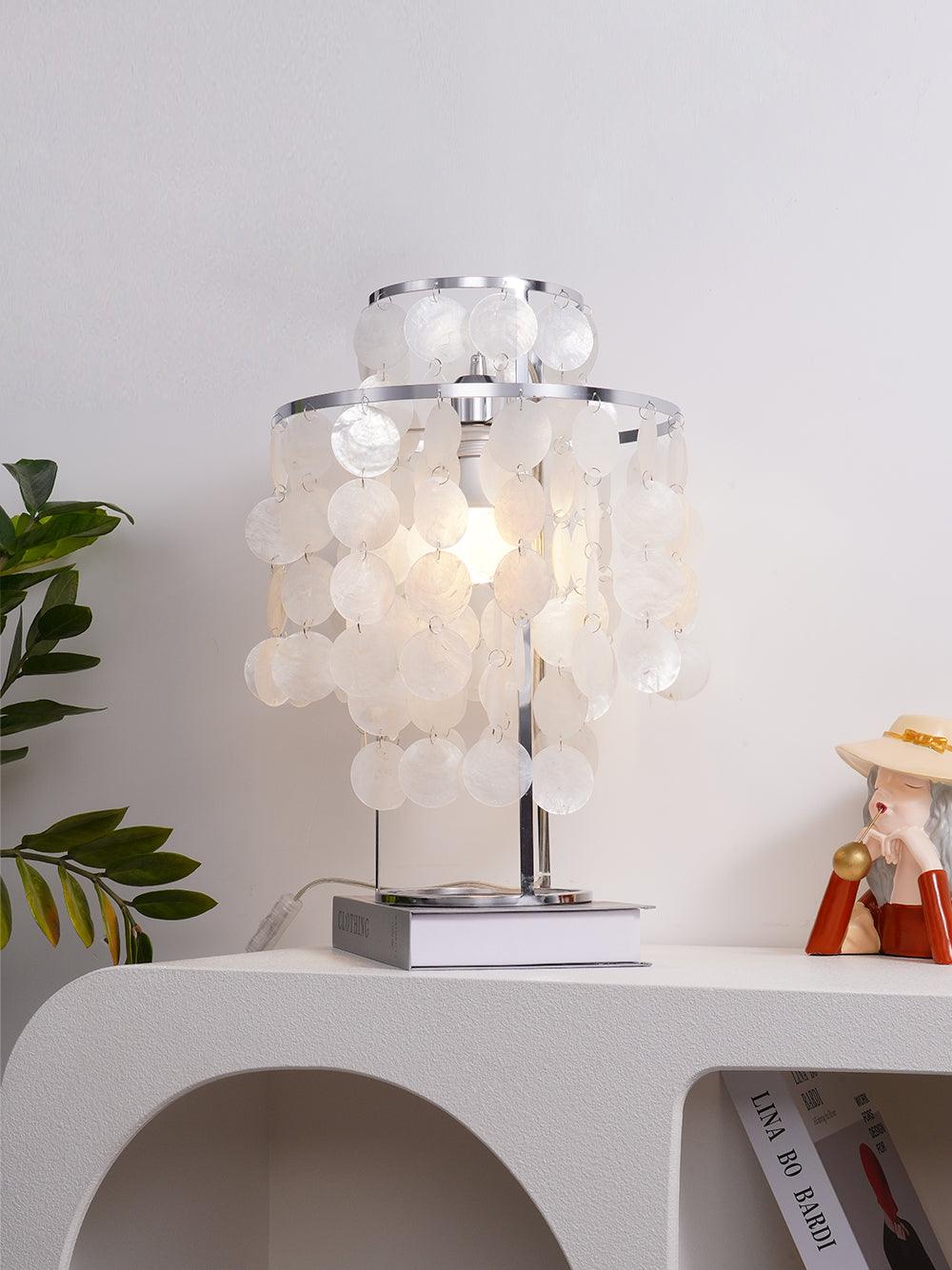 Circular Shell Table Light, Bedside Table Lamp, detail 20