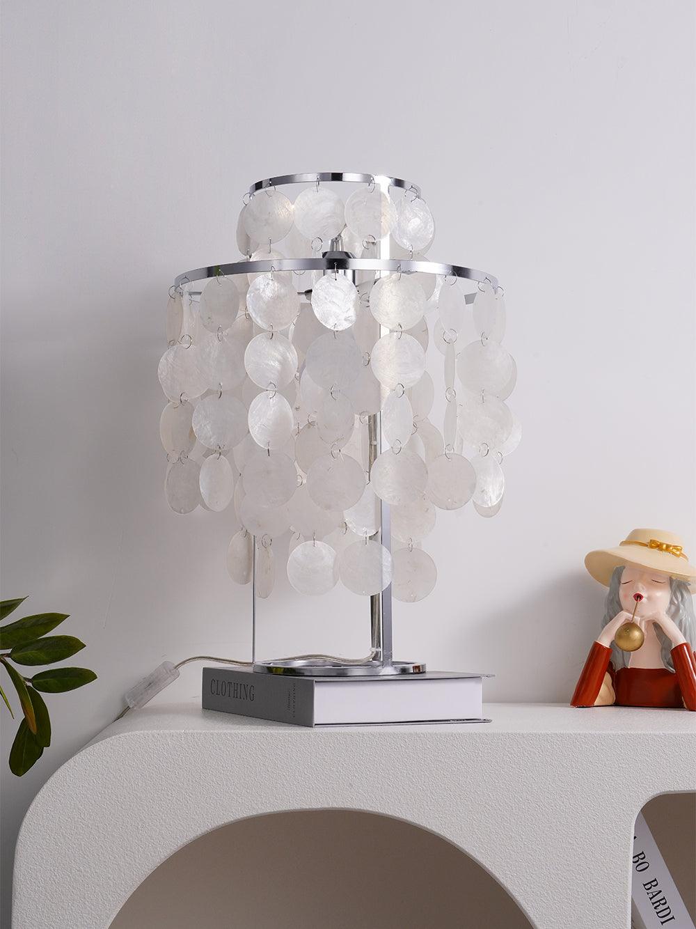 Circular Shell Table Light, Bedside Table Lamp, detail 24