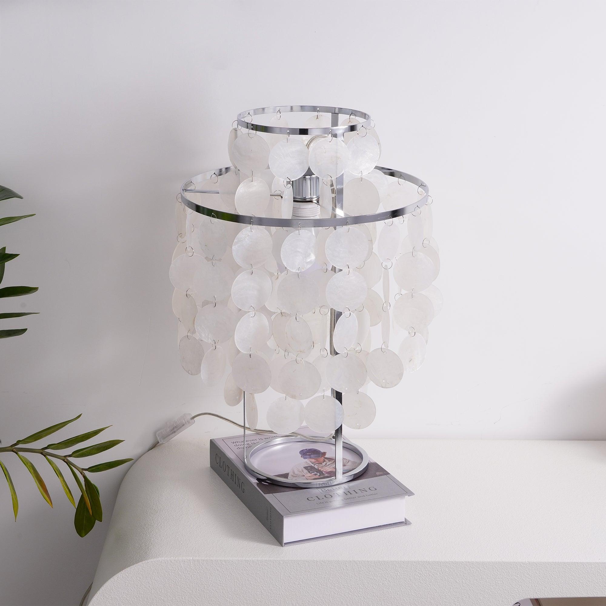 Circular Shell Table Light, Bedside Table Lamp, detail 27