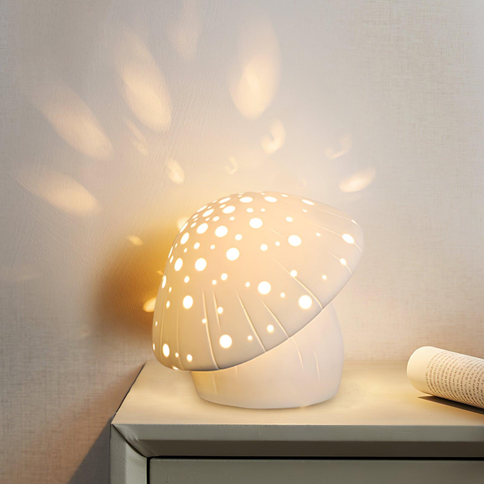 Fungo White Table Light, Bedside Table Lamp, detail 4