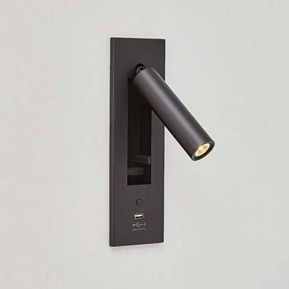 Black Bedside USB Wall Light - ∅ 3″ x H ‪7.2″ Aluminum alloy, Bedroom Wall Sconce, detail 22