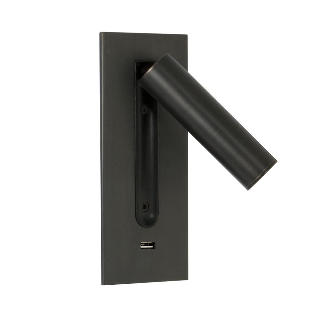 Black Bedside USB Wall Light - ∅ 3″ x H ‪7.2″ Aluminum alloy, Bedroom Wall Sconce, detail 26