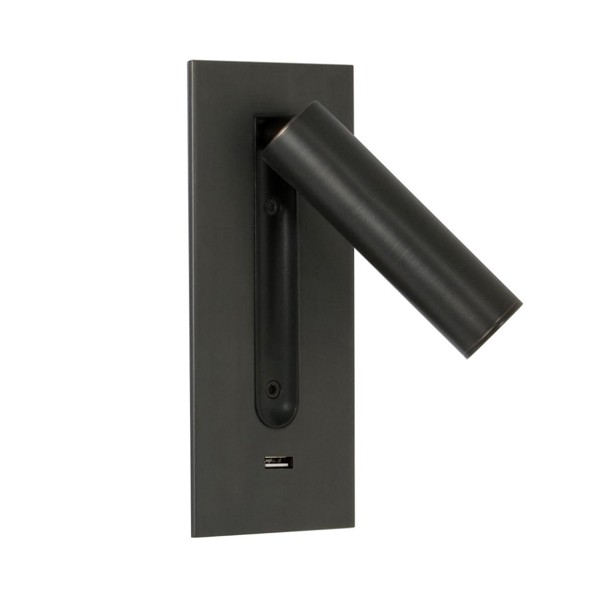 Black Bedside USB Wall Light - ∅ 3″ x H ‪7.2″ Aluminum alloy, Bedroom Wall Sconce, detail 26