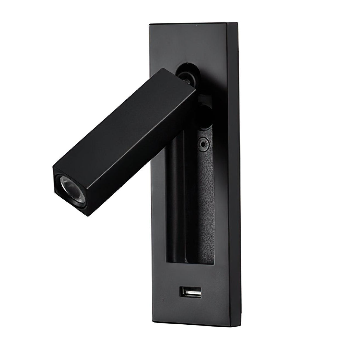 Black Bedside USB Wall Light - Dia 7.8cm x H 18.3cm Aluminum alloy, Bedroom Wall Sconce, detail 27