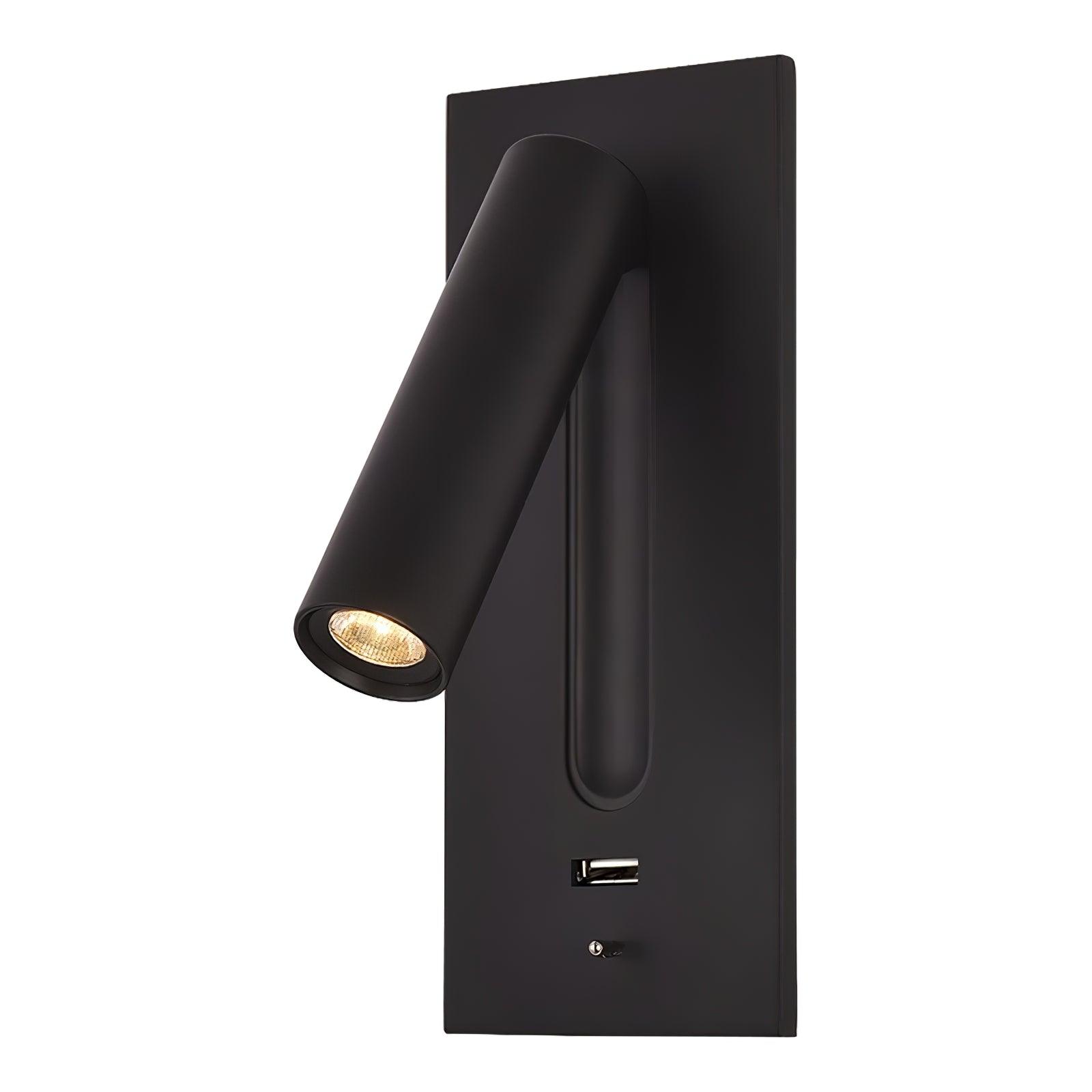 Black Bedside USB Wall Light - ∅ 3″ x H ‪7.2″ Aluminum alloy, Bedroom Wall Sconce, detail 19