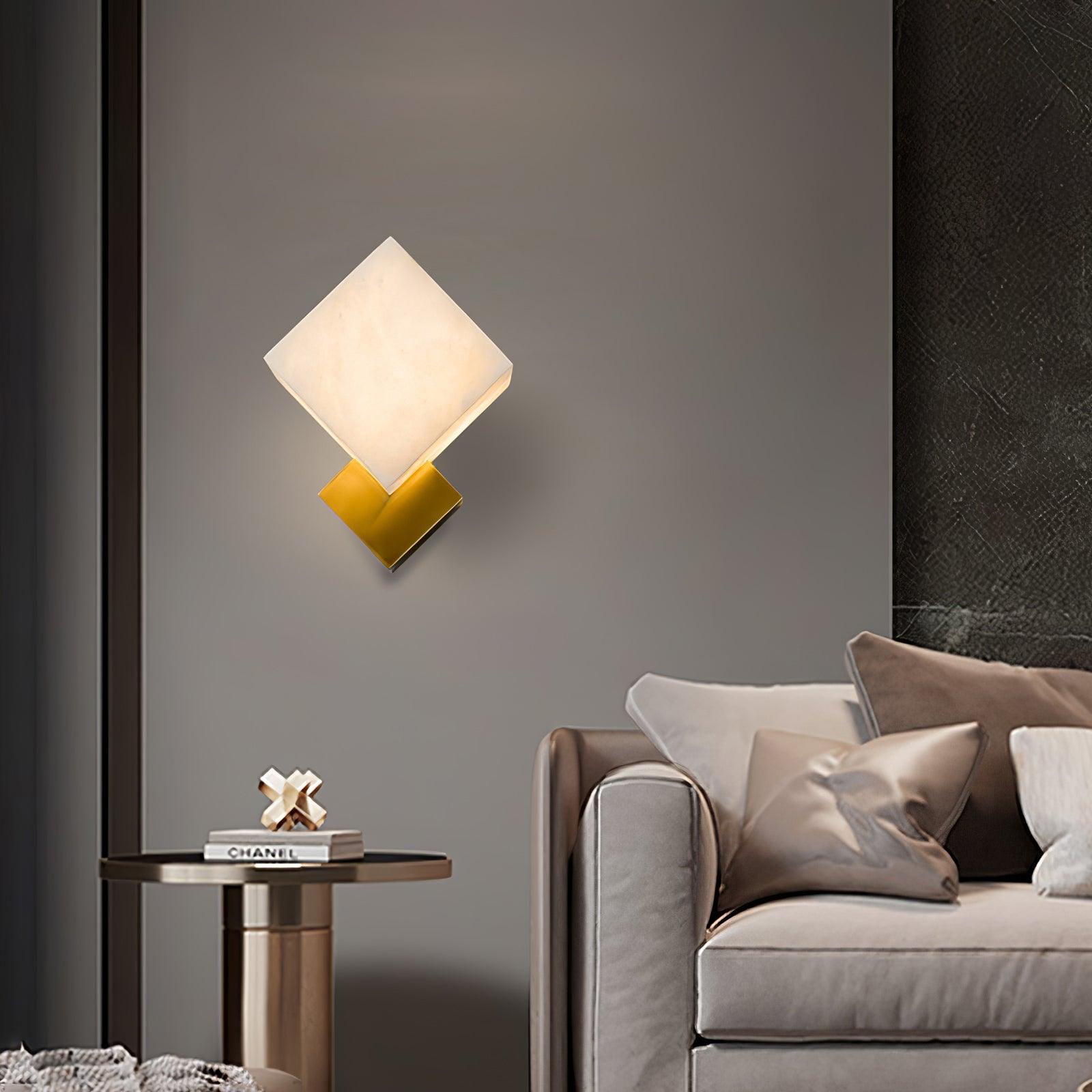 Block Alabaster Wall Light, Bedroom Wall Sconce, detail 3