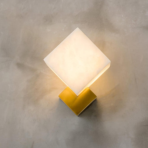 Block Alabaster Wall Light, Bedroom Wall Sconce, detail 2